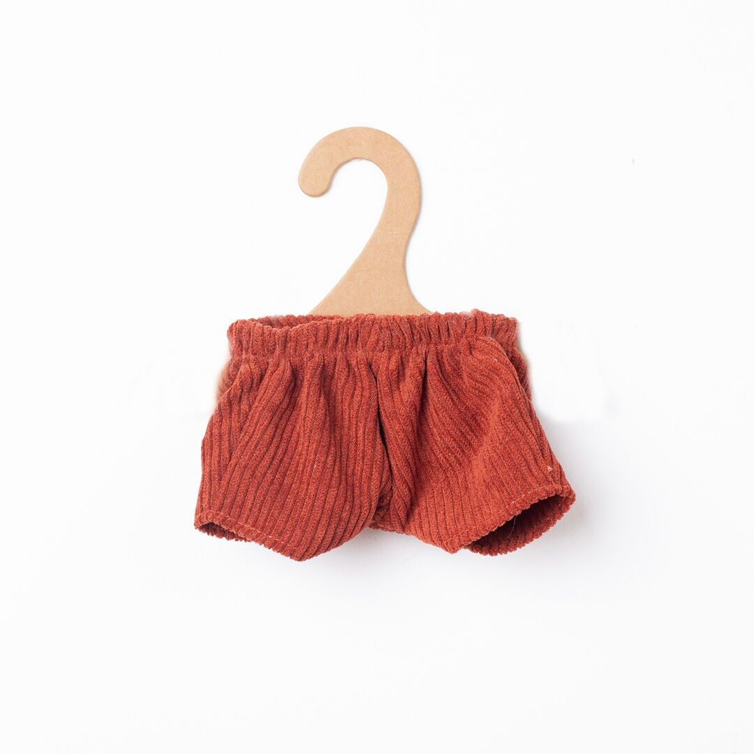 Pantaloni di velluto a coste rosso per animali di peluche