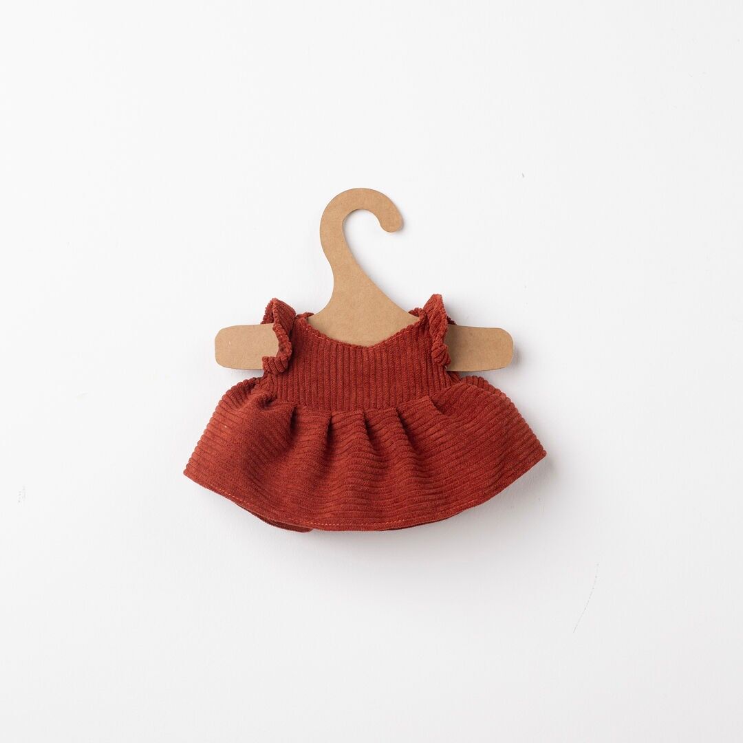 Vestito di velluto a coste rosso per animali di peluche