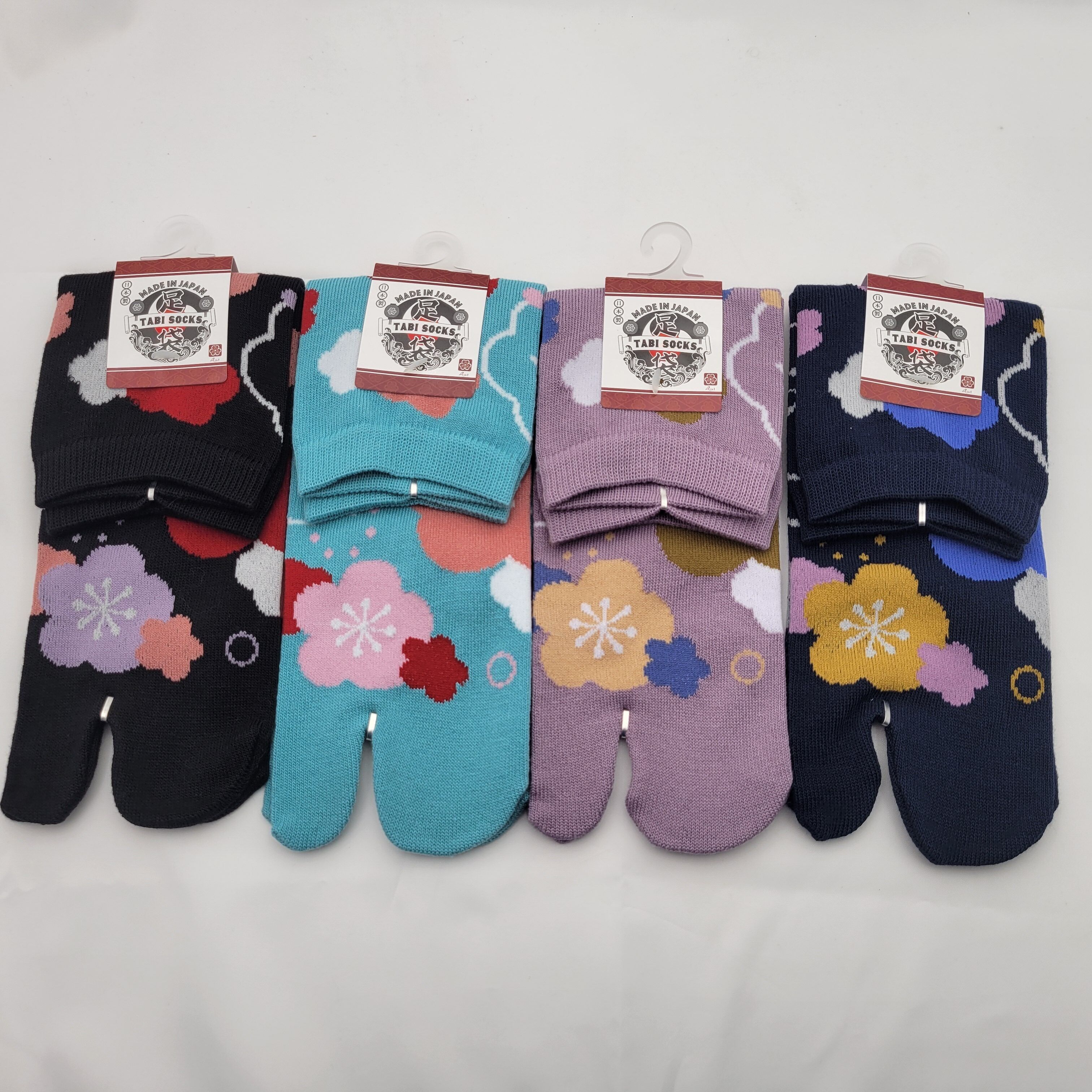 Japanische Tabi-Socken – Pflaumenblütenmuster – Größe 34–40