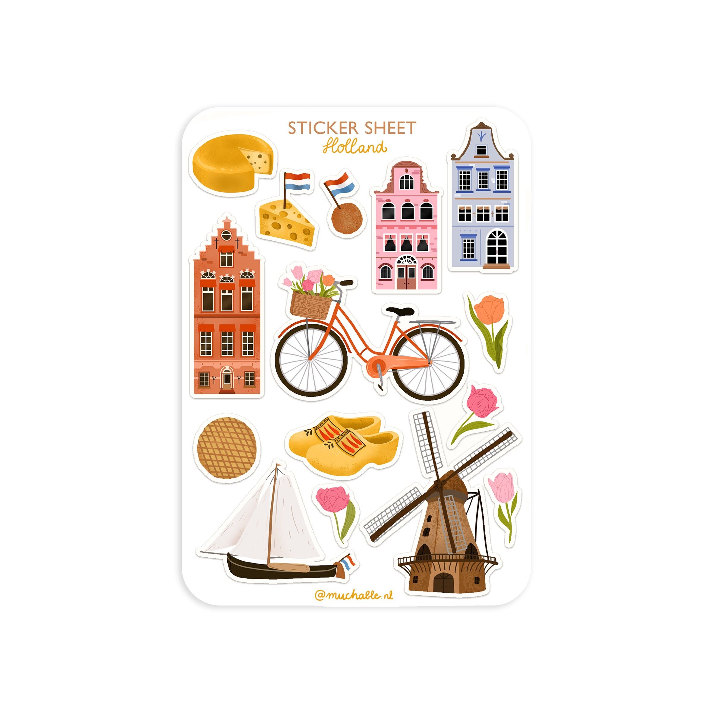 Stickerbogen – Holland-Illustrationen