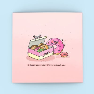 Carta di ciambelle carine | Cartoline d'auguri carine