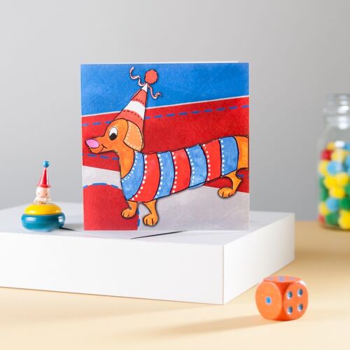 Sausage Dog Greetings Card