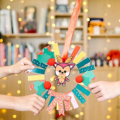 ★ Kreatives Hobby-Set für Kinder | Machen Sie Ihren Weihnachtskranz