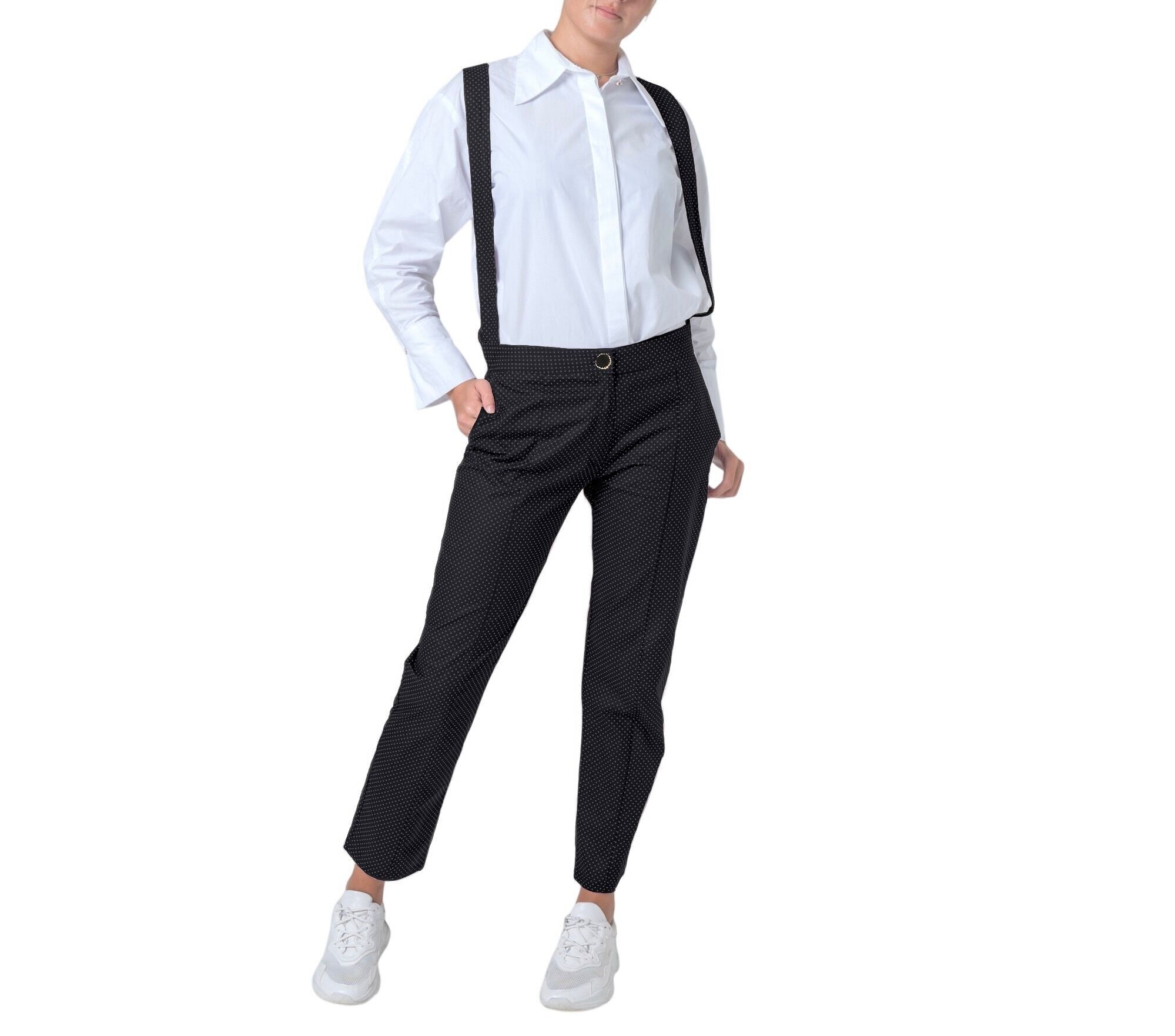 Schwarze Baumwollpopelinehose