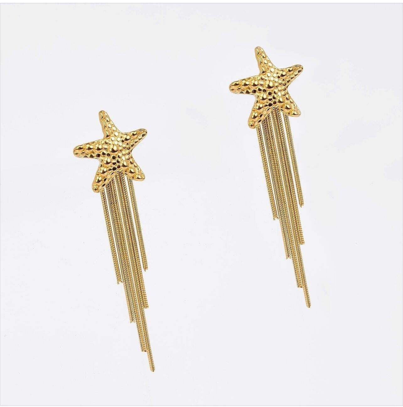 Orecchini in acciaio a tema stella marina