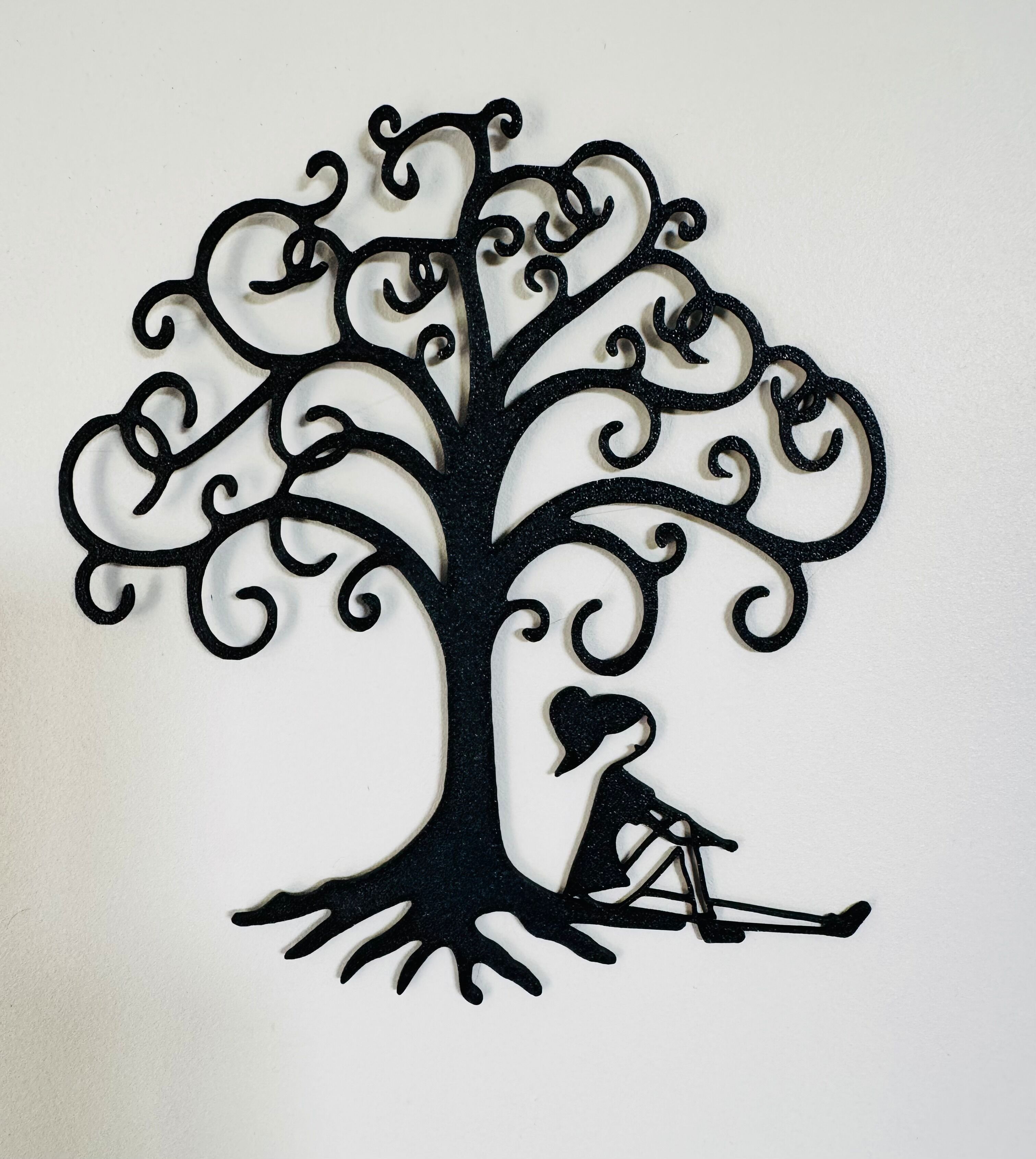 L'Albero della Vita, decorazione murale nera, 17 cm