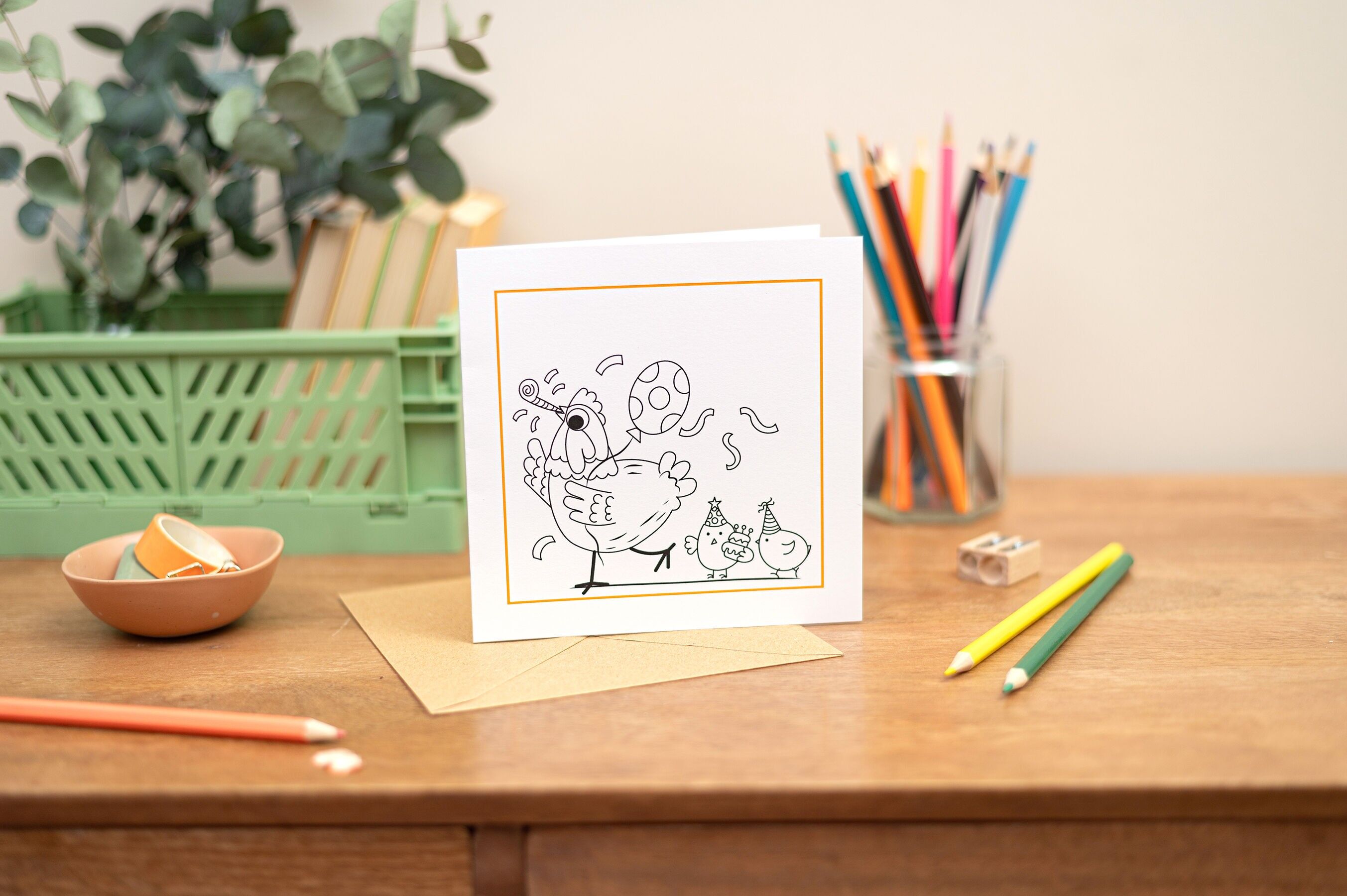 Pollo da colorare per bambini - Scheda da colorare