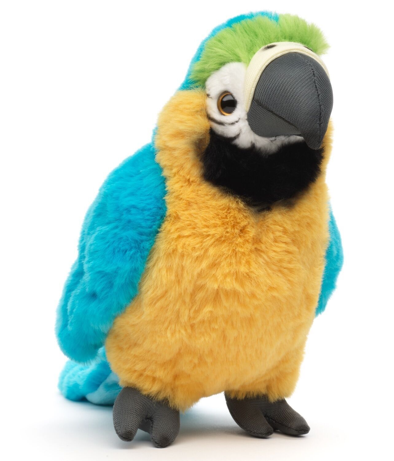 Perroquet (bleu) - 20 cm (hauteur) - Mots-clés : oiseau, ara, faune exotique, peluche, jouet en peluche, animal en peluche, doudou