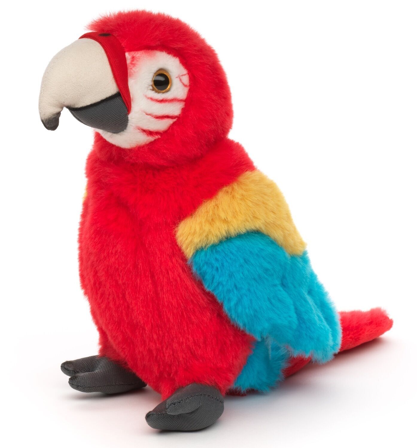 Perroquet (rouge) - 20 cm (hauteur) - Mots-clés : oiseau, ara, animal sauvage exotique, peluche, jouet en peluche, animal en peluche, doudou