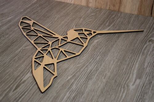 Geometric Hummingbird/Colibri Wood Wall Decoration, Home Décor, Wall Art