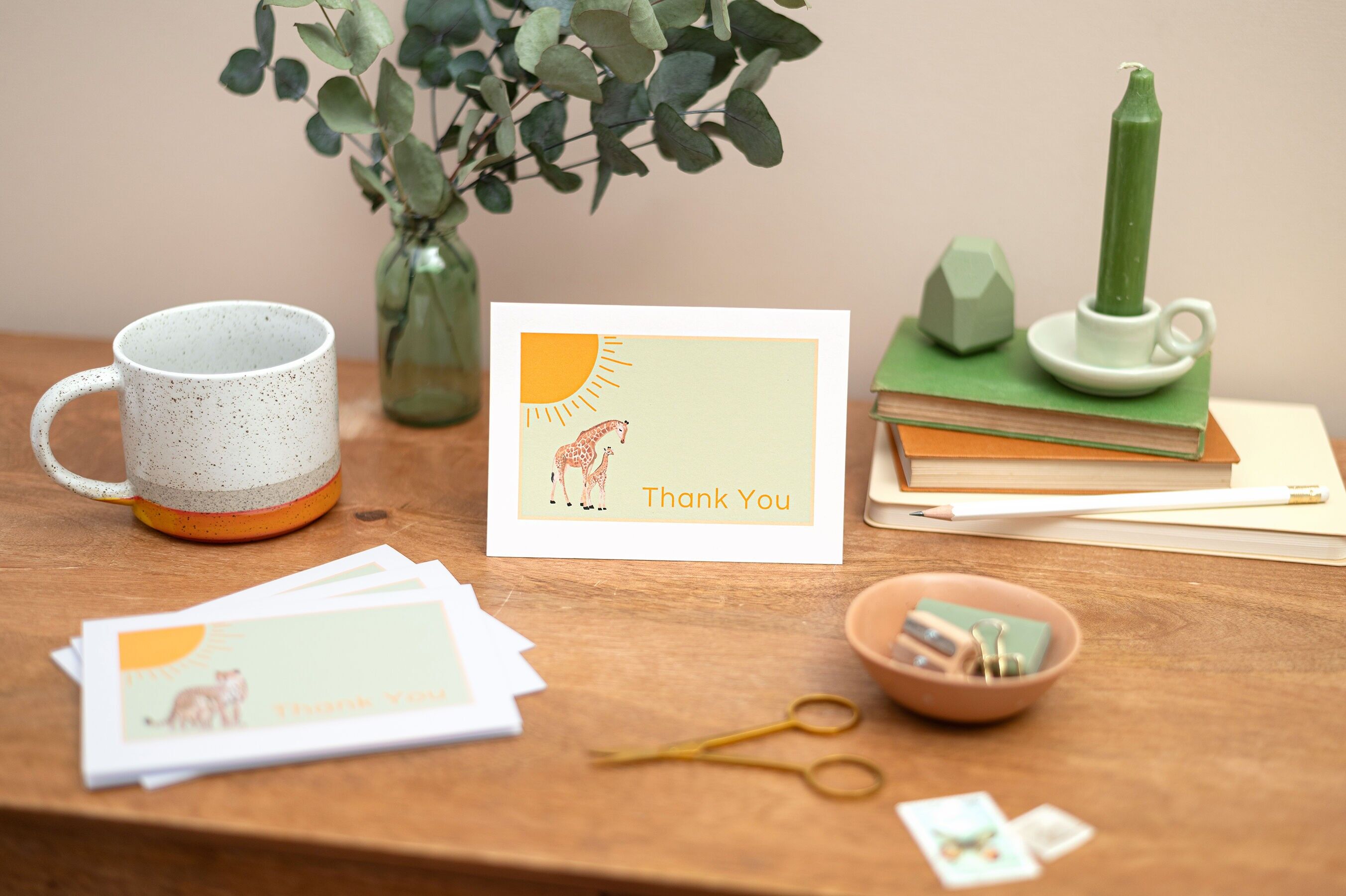 Thank You Greeting Card Giraffe Sun Collection