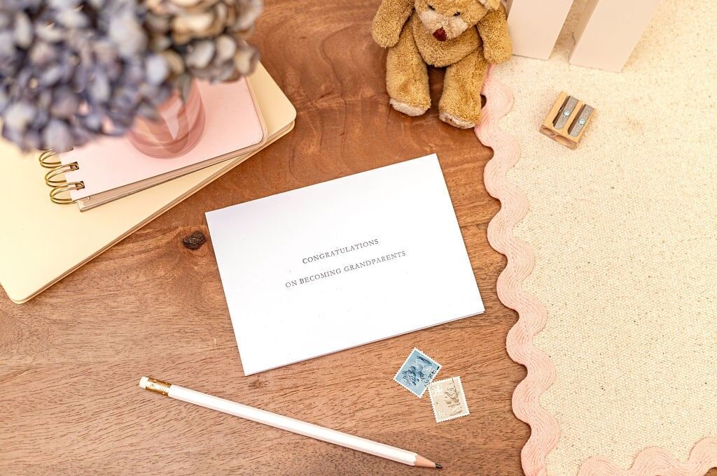 A6-Karte für frischgebackene Großeltern (Buchdruck)