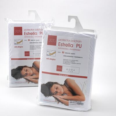 Mattress Protector "PU Star" 100% Cotton Curl Waterproof and Breathable 90x190 / 200cm