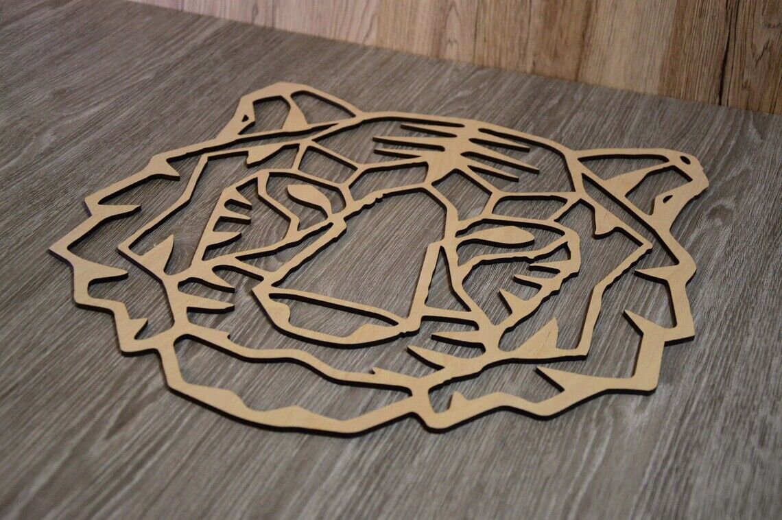 Geometrische Tiger-Holz-Wanddekoration, Wohnkultur, Wandkunst