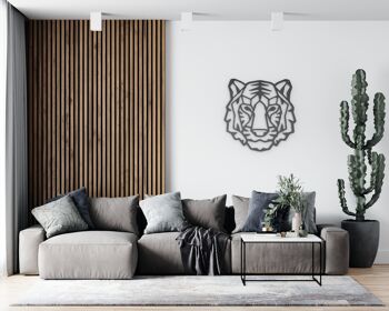 Décoration murale en bois de tigre géométrique, décoration d'intérieur, art mural 2