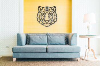 Décoration murale en bois de tigre géométrique, décoration d'intérieur, art mural 6