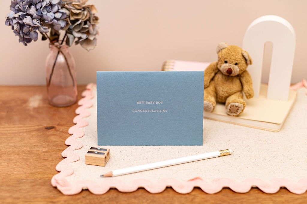 Impression typographique - Félicitations pour la naissance d'un petit garçon