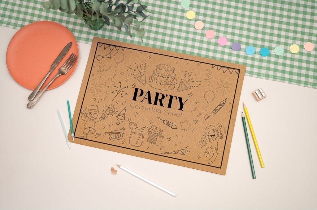 Tapete de actividades para niños con temática de fiesta divertida