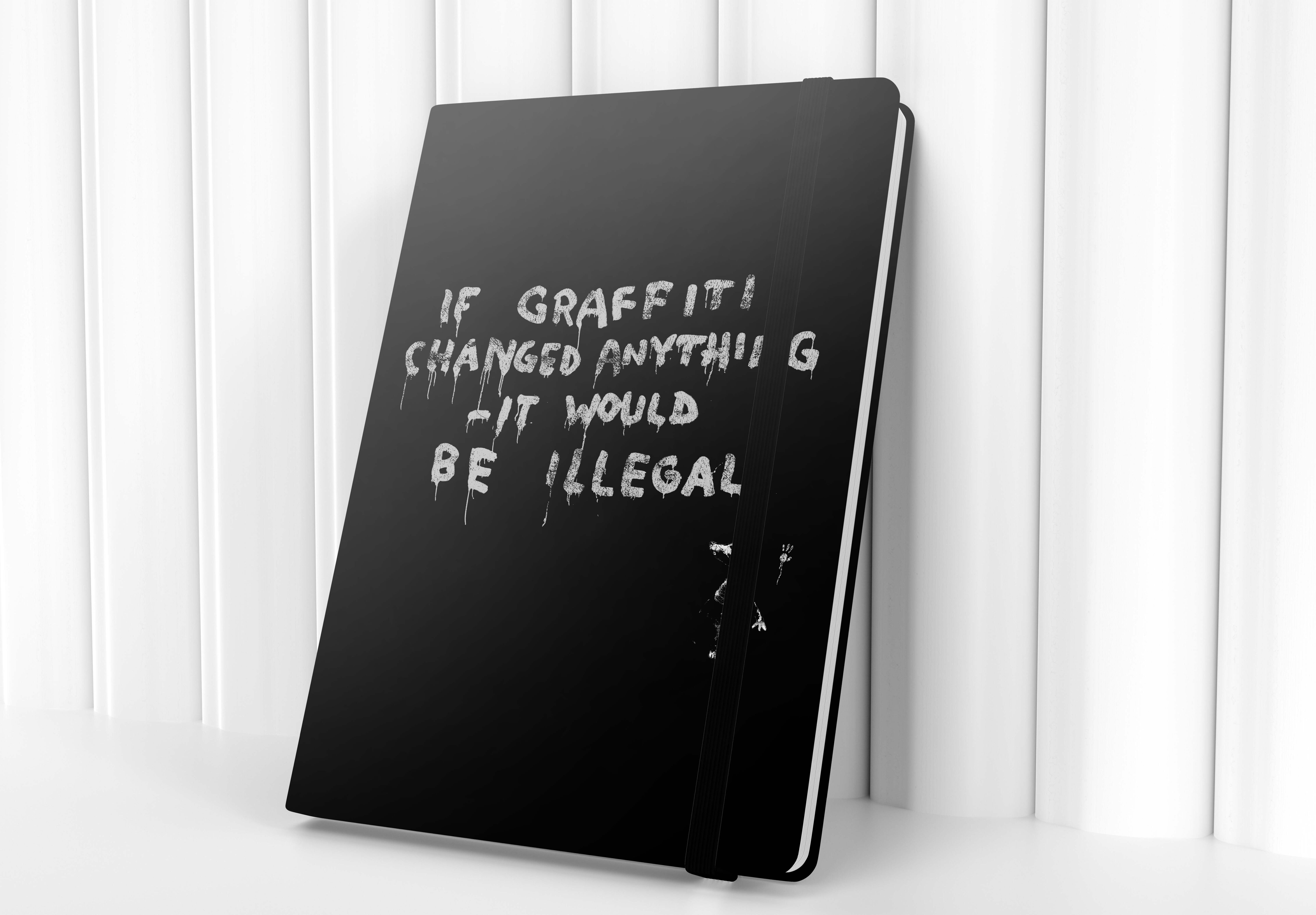 Banksy A5/A6 Notizbuch – Wenn sich Graffiti verändern würde