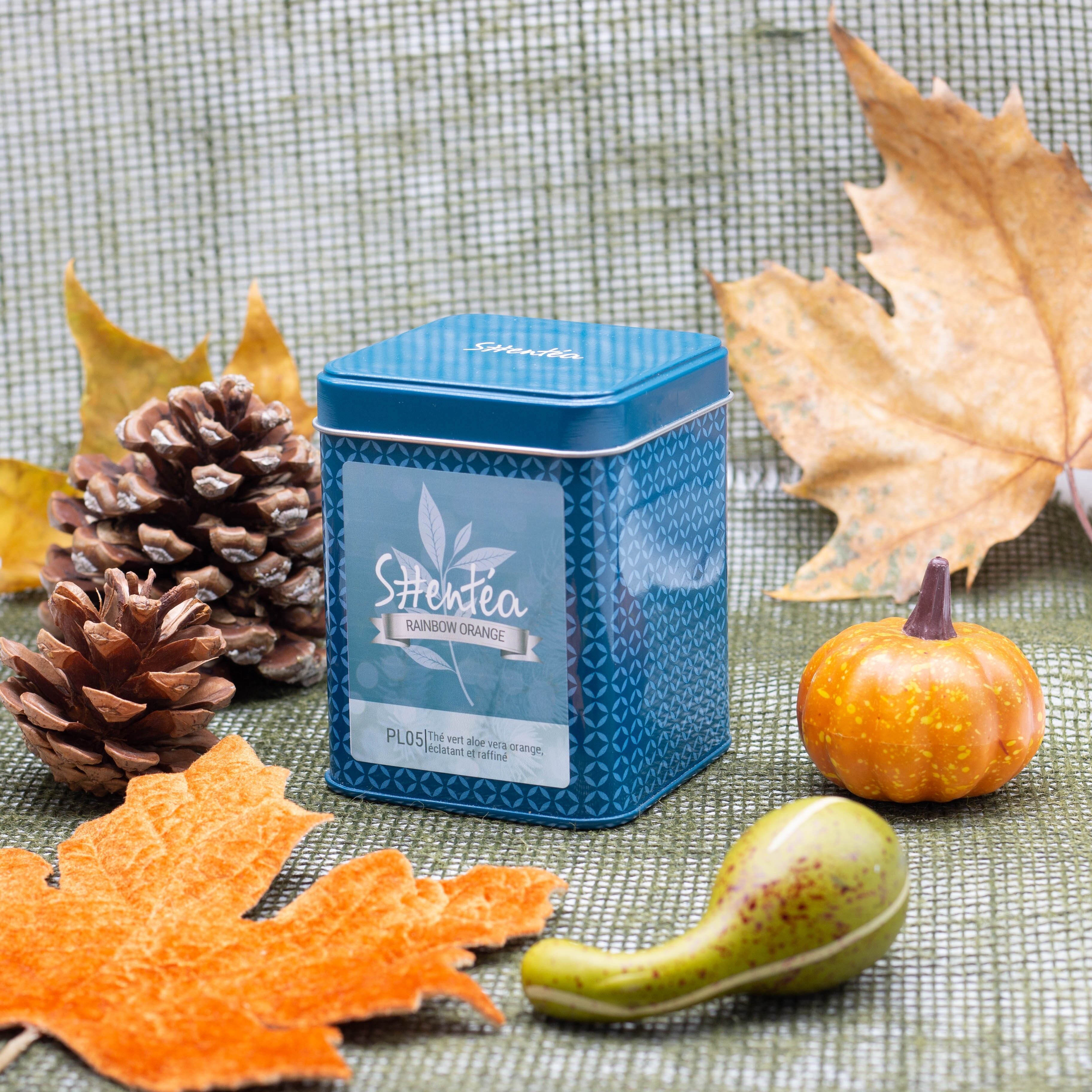 Tè verde all'arancia - Tè verde all'arancia con aloe vera - ARANCIA ARCOBALENO - 130 g - Lattina di metallo premium in foglie sfuse