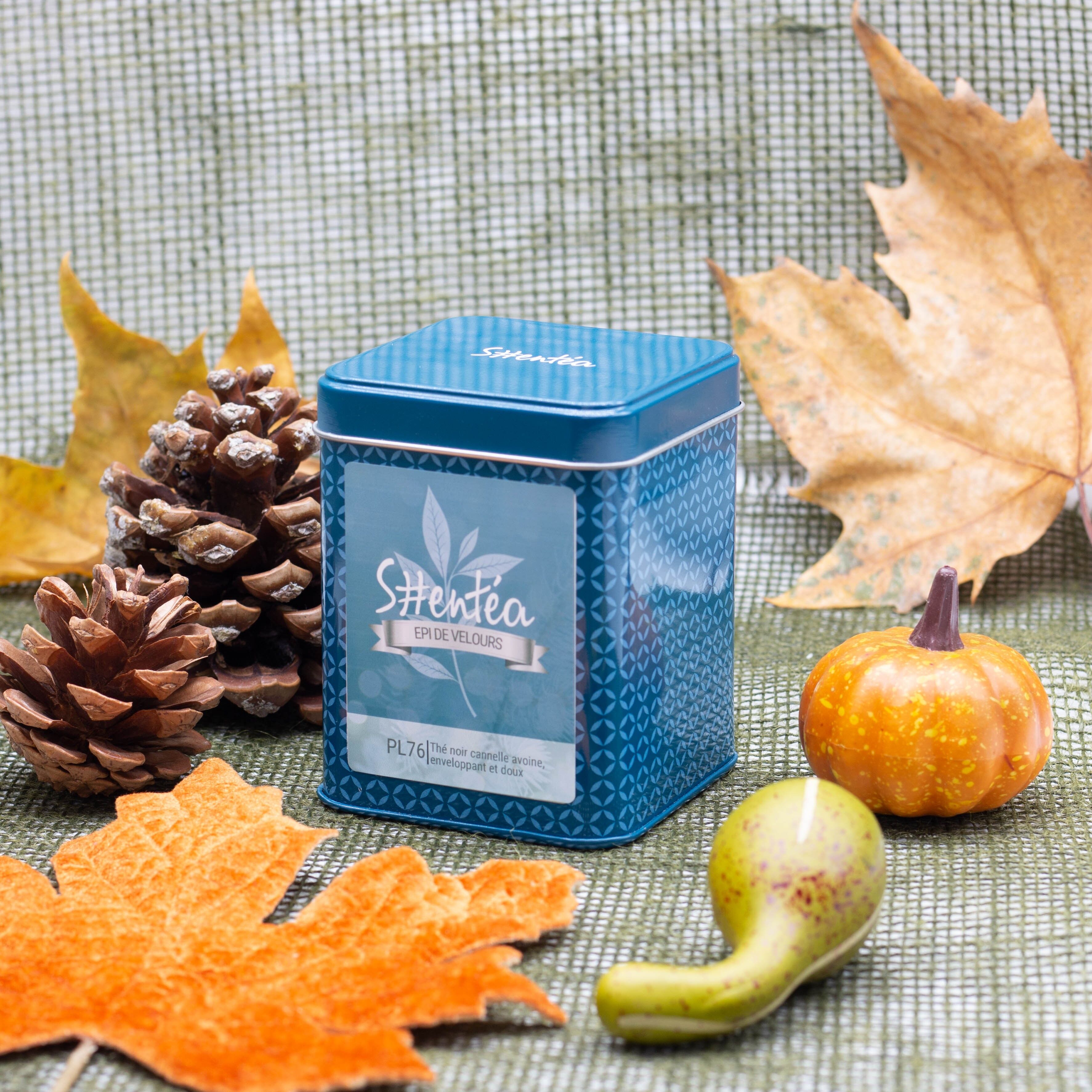 Thé noir parfumé - Thé noir cannelle avoine - ÉPI DE VELOURS - 100g - Vrac premium boîte métal