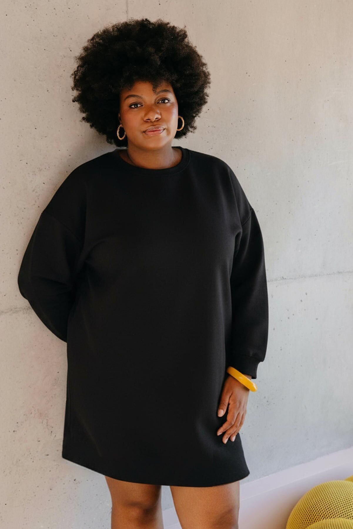 Sweatshirtkleid – Schwarz