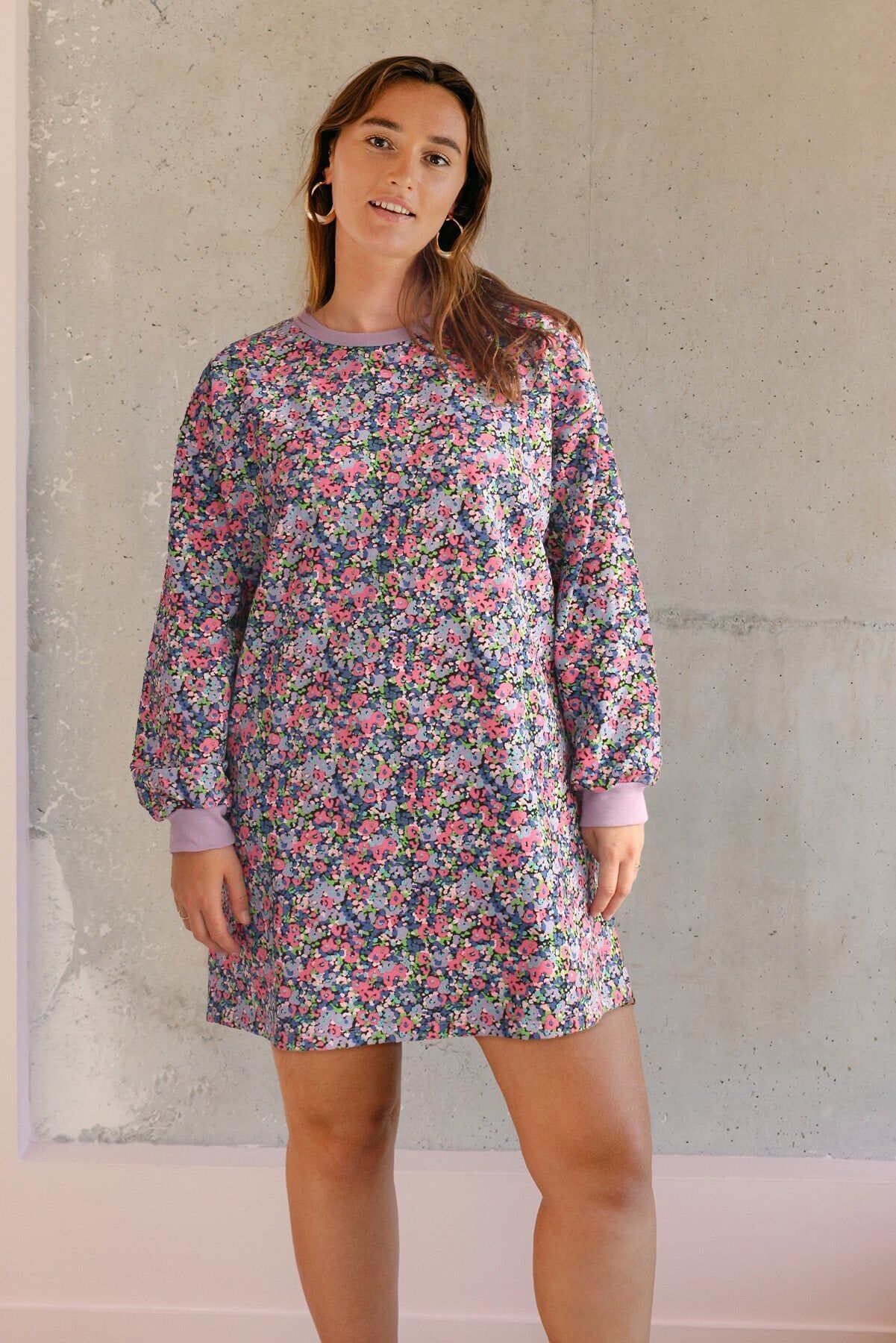 Sweatshirt dress - Confetti Purple