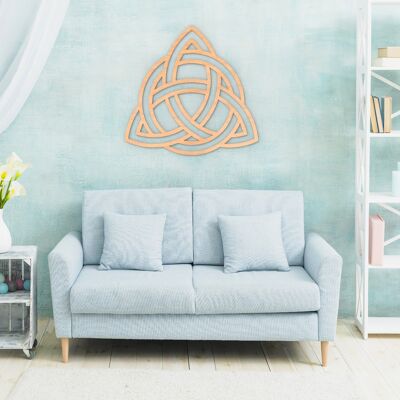 Triquetra Wood Wall Art, Celtic Wall Décor, Feng Shui Wall Decoration