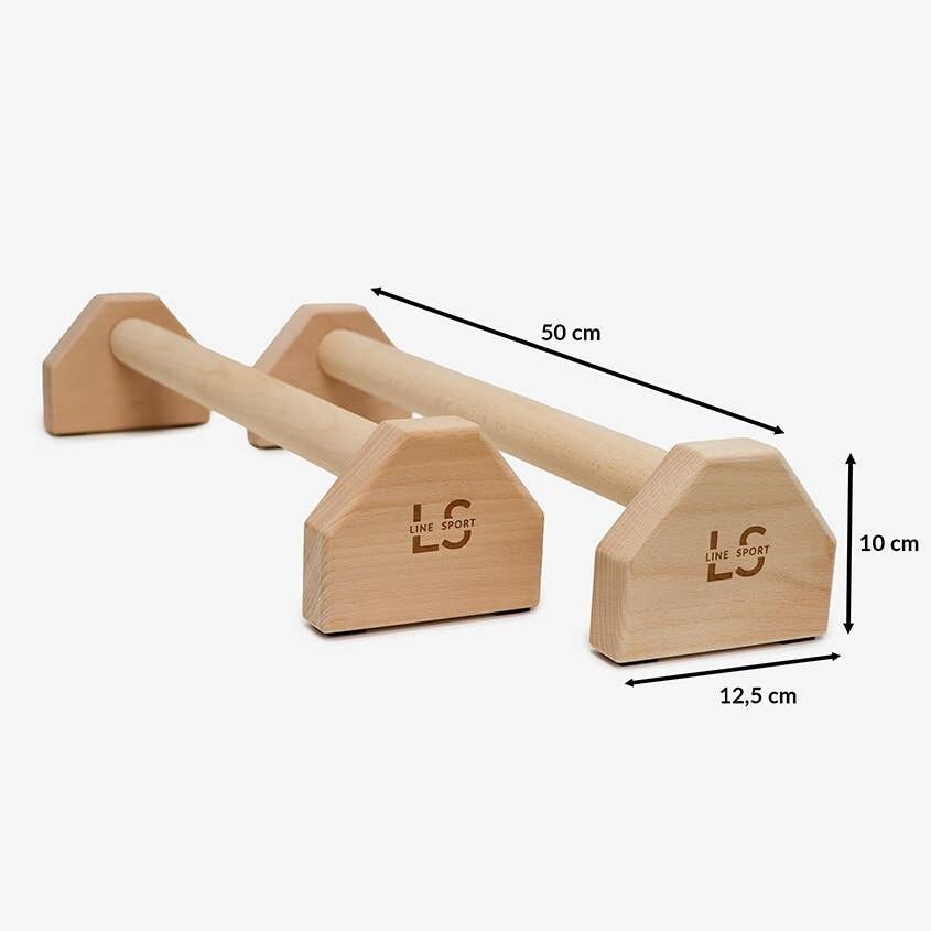 Parallettes aus Holz | Push-Up-Griffe 50 x 12.5 x 10 cm