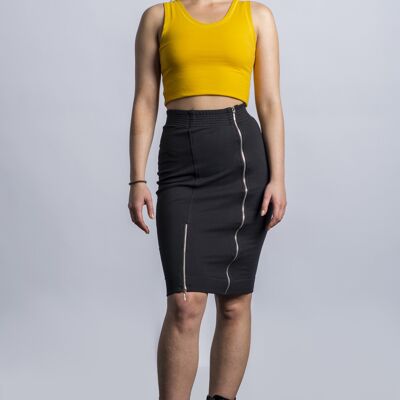 Zip -up pencil skirt