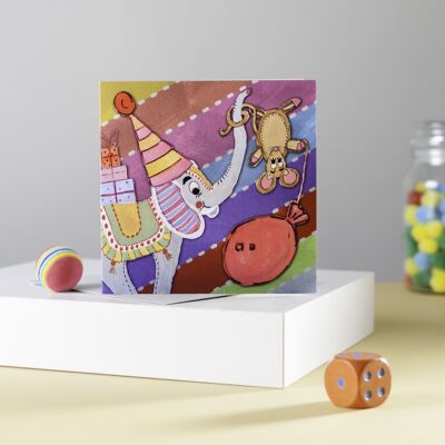Mouse And Elephant Greetings Card