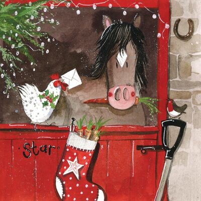 Star Horse Christmas Card Pack (Pack of 5 Card)