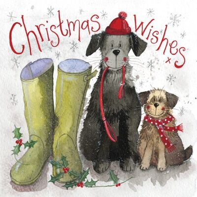 Christmas Wishes Dog Walk Card Pack (Pack of 5 Cards)
