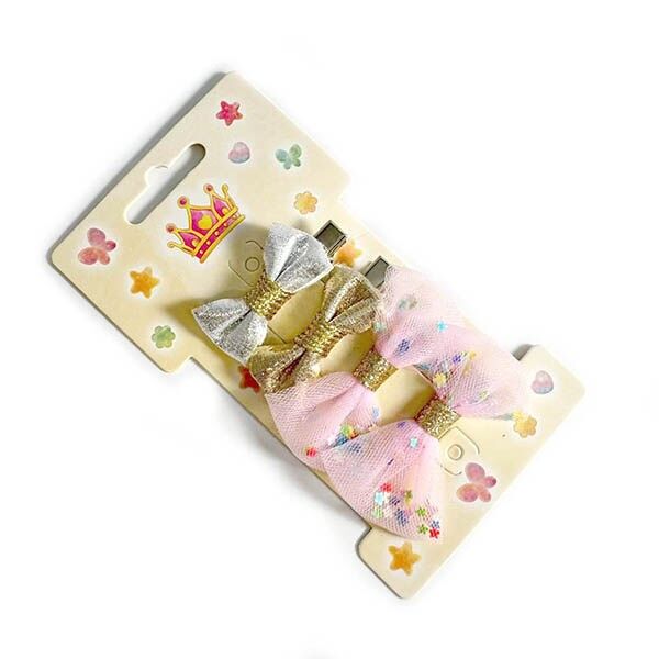 Sortiment mit 4 Haarspangen mit Schleifen in verschiedenen Farben