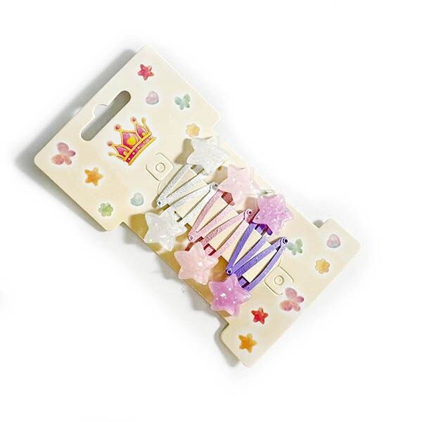 Sortiment mit 6 sternförmigen Haarspangen in verschiedenen Farben