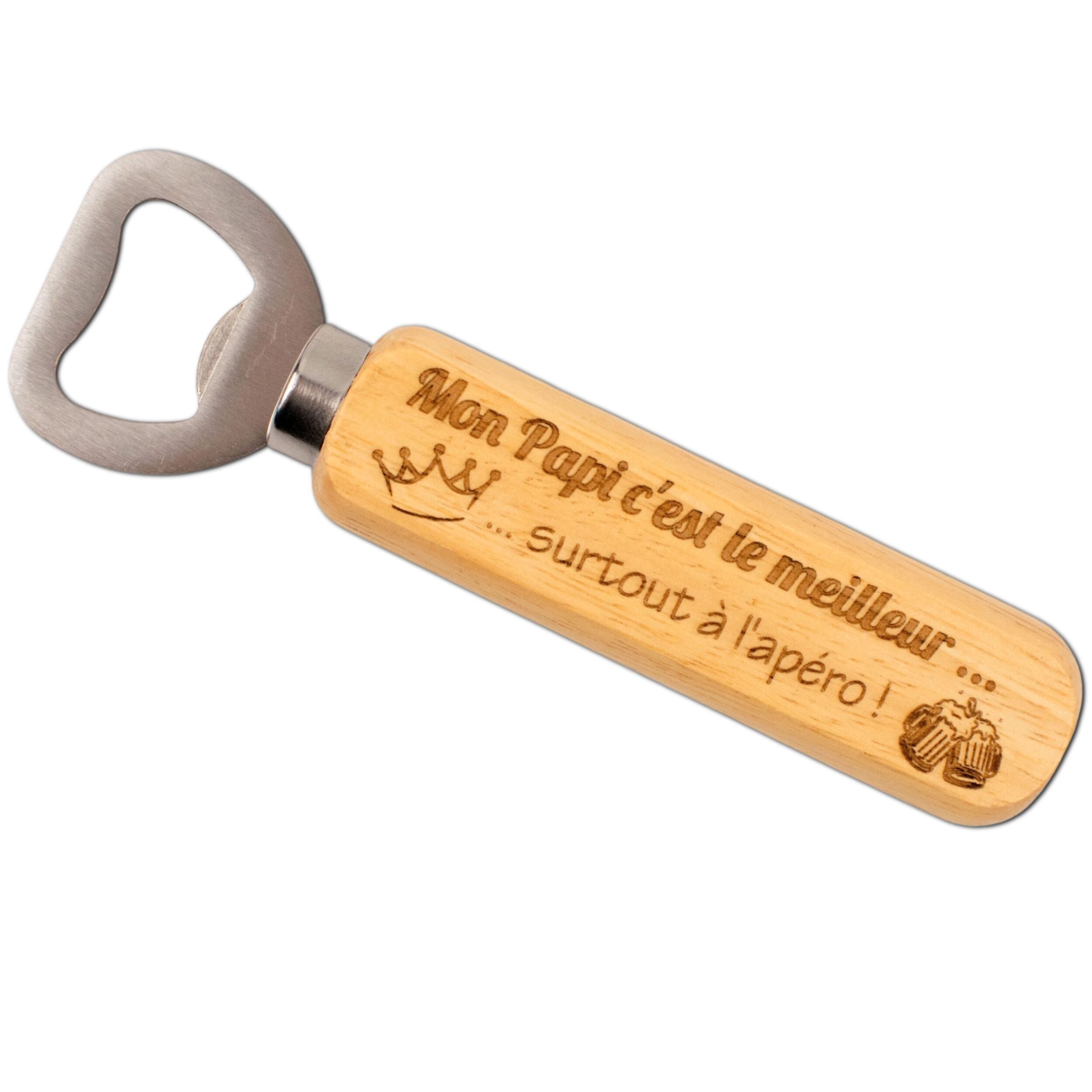 Décapsuleur en bois - Papi apéro - Idée cadeau de Noël papi - Cadeau fête des grands-pères