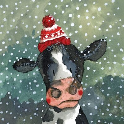 Christmas Cow Card Pack (Pack of 5 Cards)