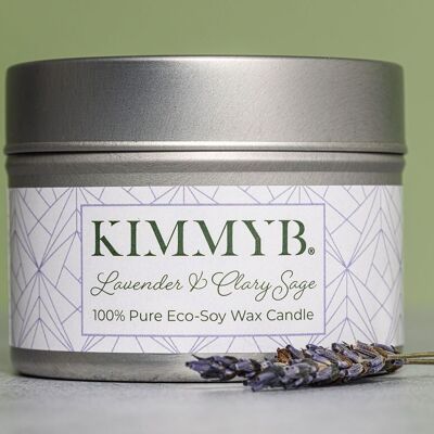 Lavender and Clary Sage - Pure Soy Wax Candle Tin