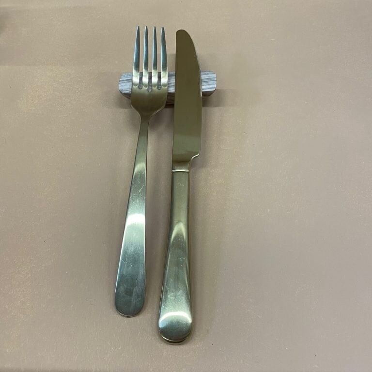 Walnut Wood Cutlery Holder; Set of 2