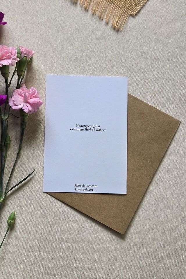 Postkarte Monotypie – Herbe à Robert