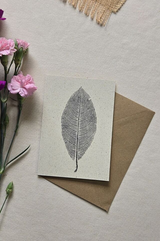 Karte Postmonotypie - Feuille de saule de bab