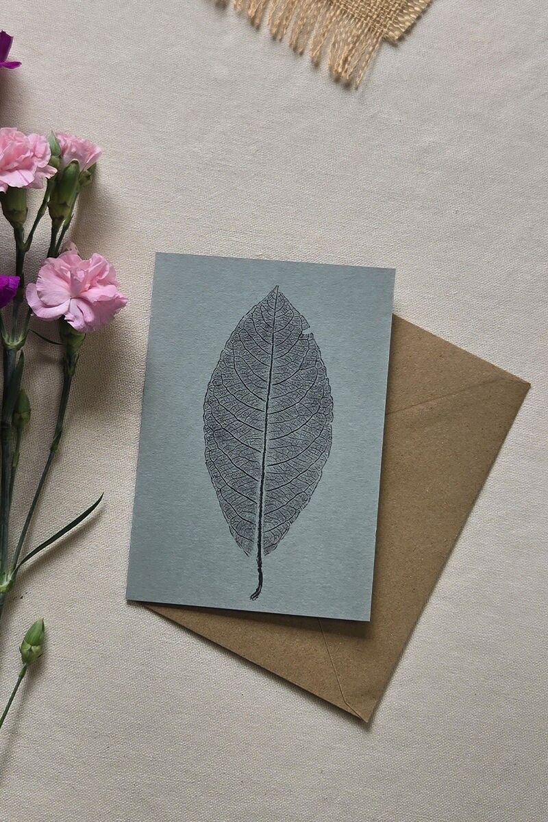 Carta postal monotipo - Feuille de saule de bab