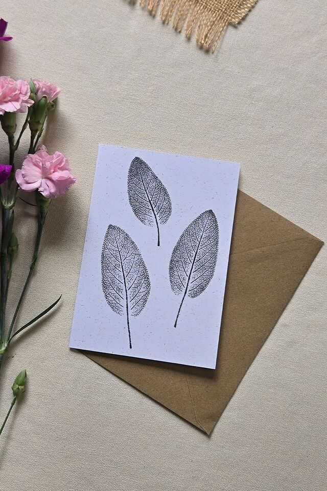 Karte Postmonotypie – Feuilles de sauge