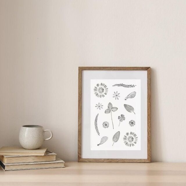 Monotype végétal numérisé – Reproduction artistique de plante originale