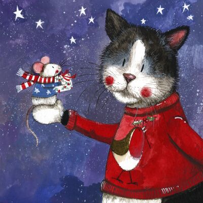 Christmas Cat Jumper Card Pack (Pack of 5 Cards)