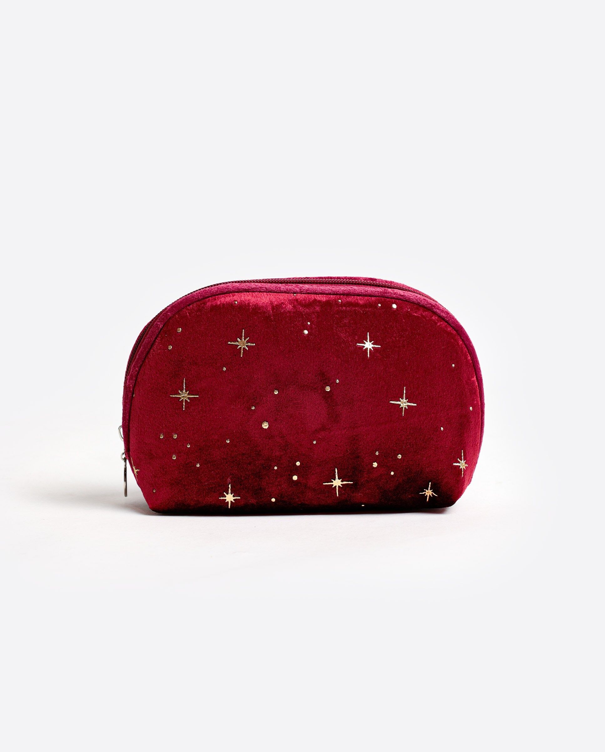 Borsa da toilette compatta ovale ADMAS in velluto con stelle