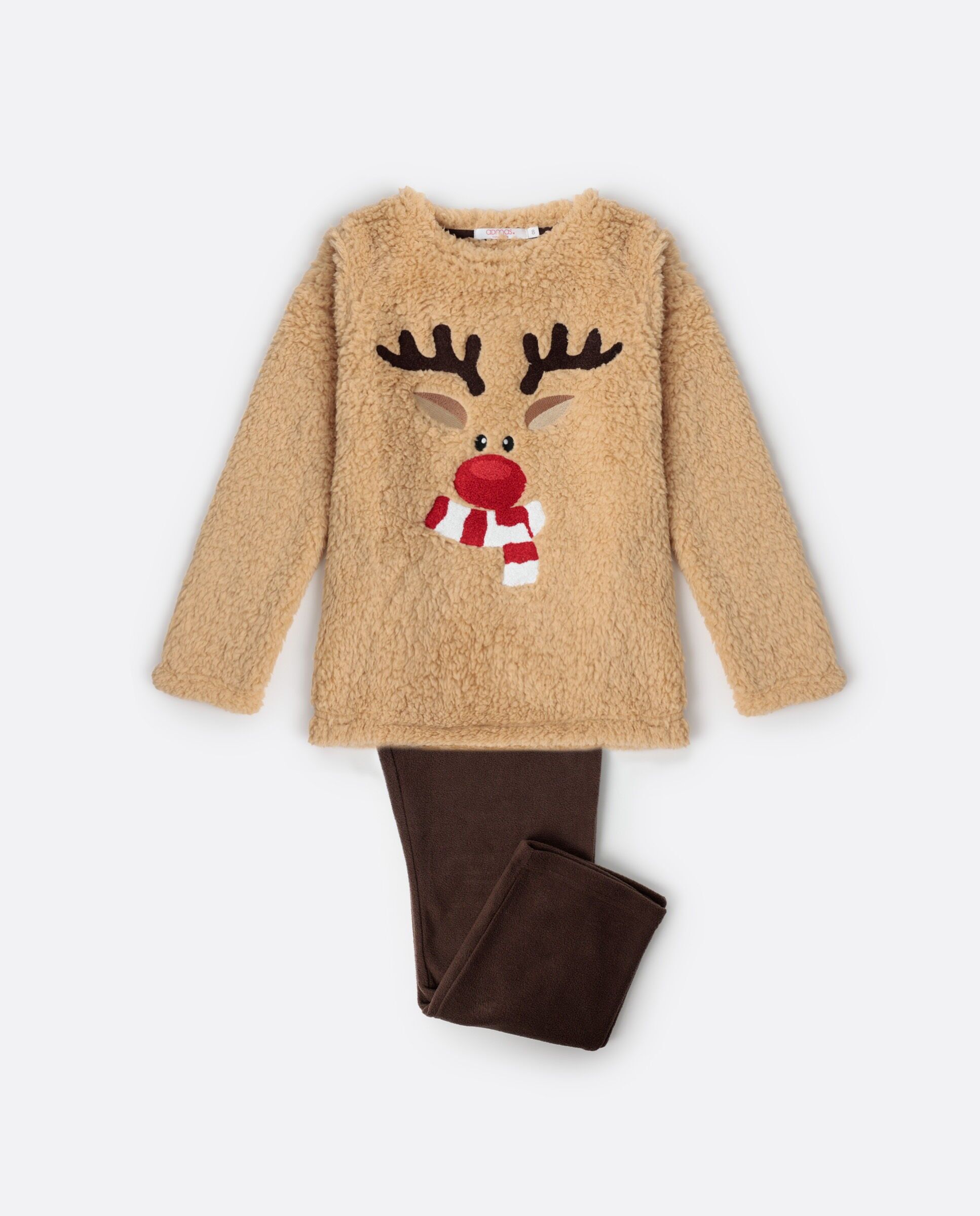 Pyjama chaud à manches longues ADMAS à motif renne pour garçons
