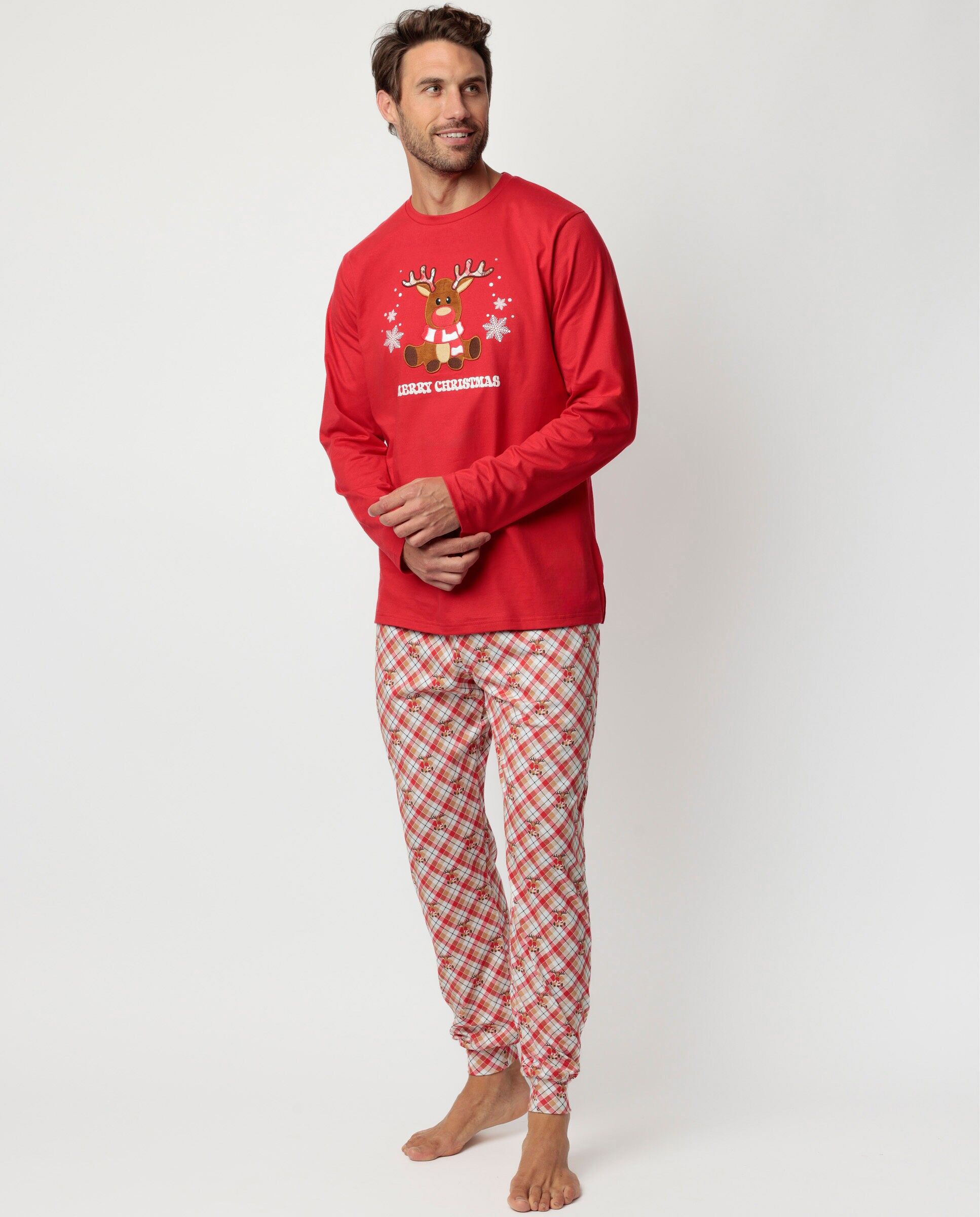 ADMAS Pijama Manga Larga Reindeer para Hombre