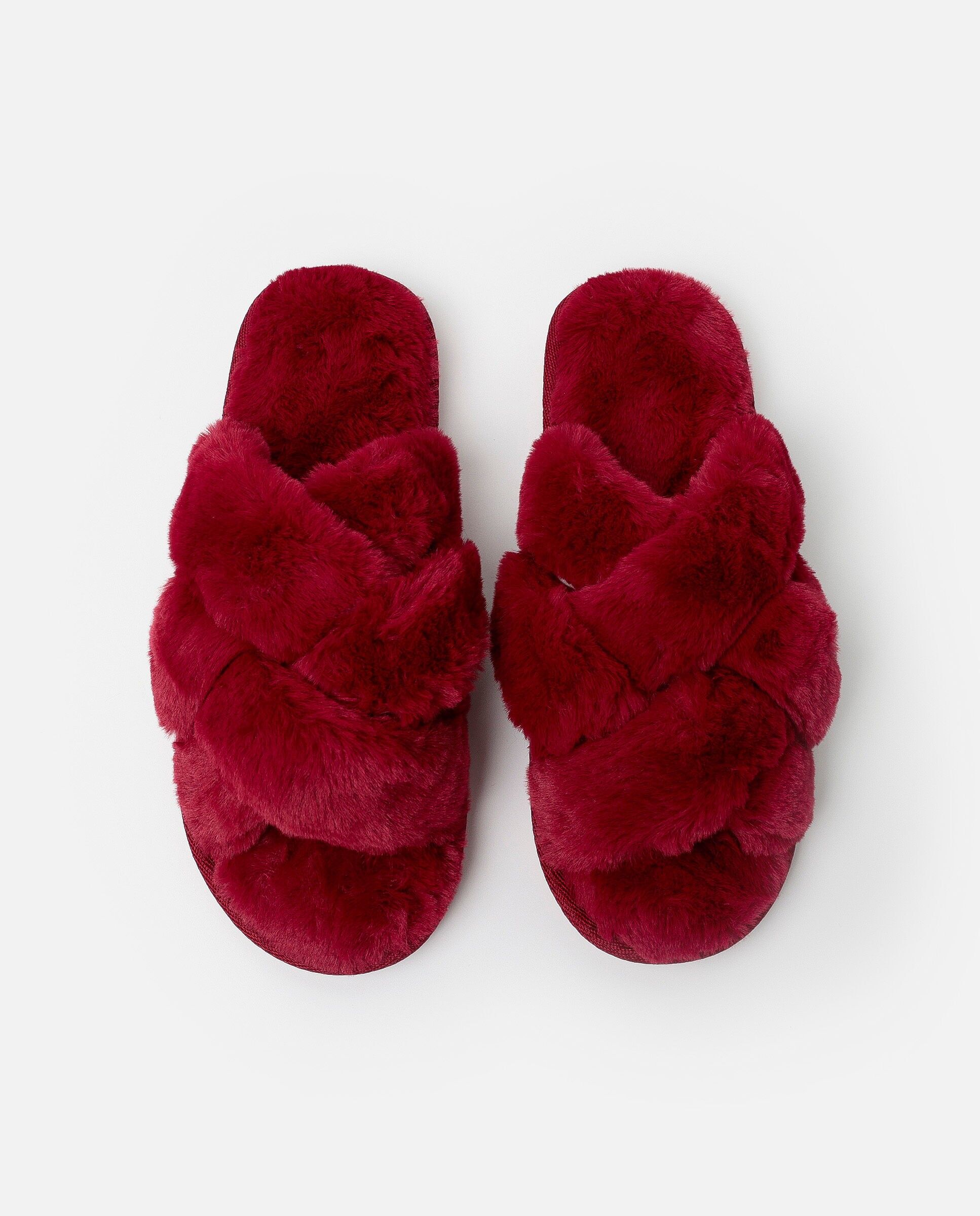 Pantoufles croisées en velours ADMAS pour femmes...