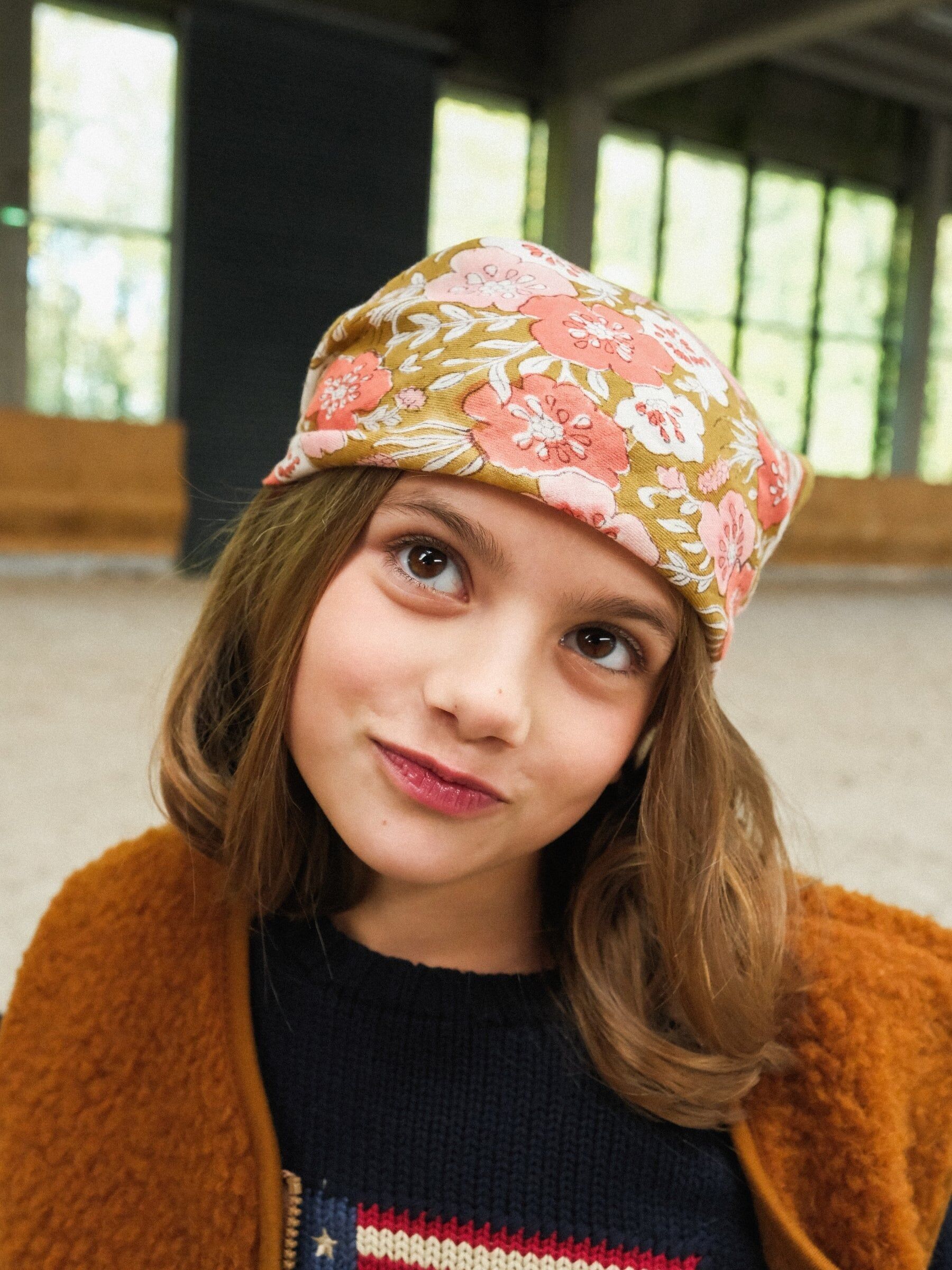 Baby- und Kinderschals, Indore Ocker, 50 cm